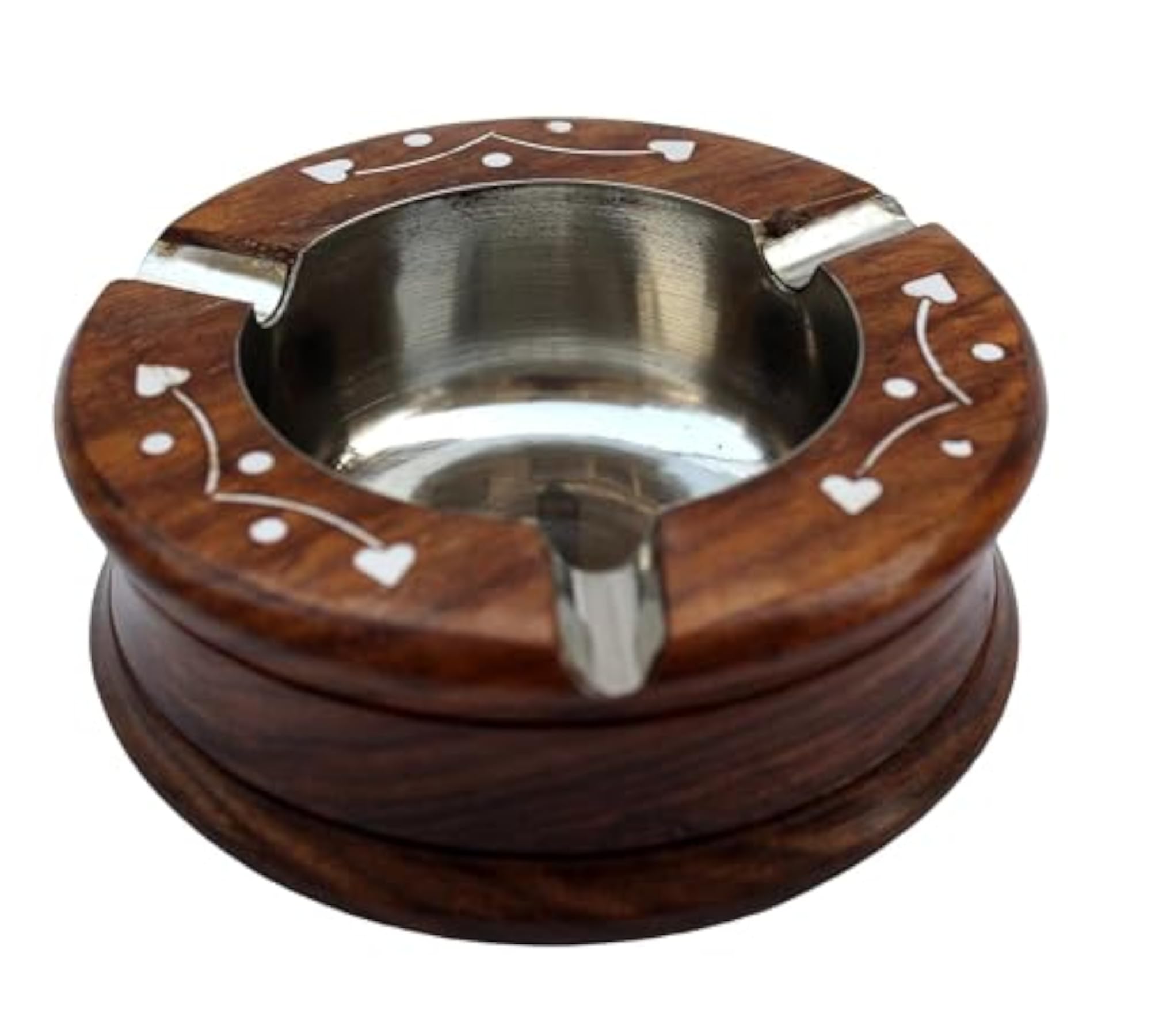 Brown Wooden Cigarette Ashtray, Compact Design